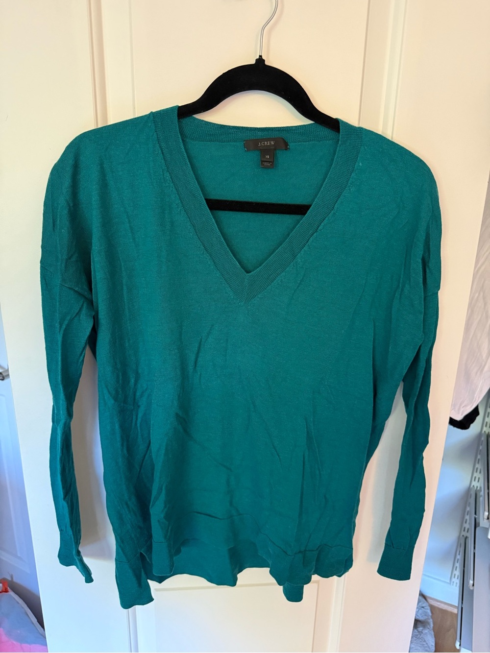 J. Crew Teal Green V-Neck Women's Sweater